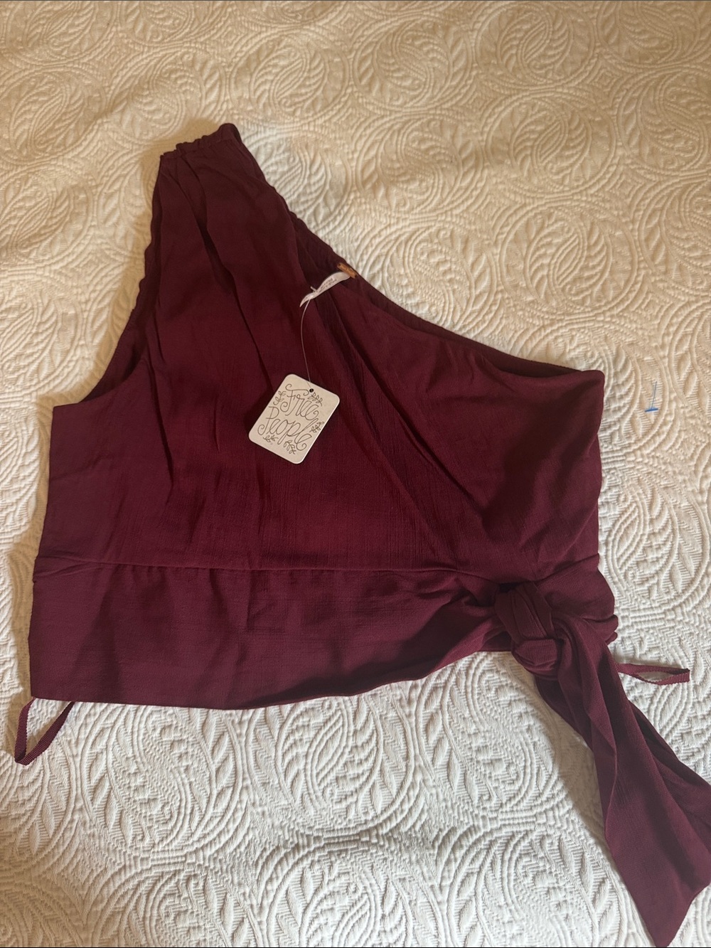 Free People Burguny/wine colored crop top